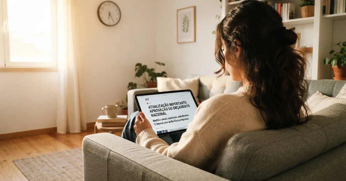 Pessoa num sofá a olhar pensativa para um tablet, com um relógio na parede atrás — casinos com rodadas em portugal