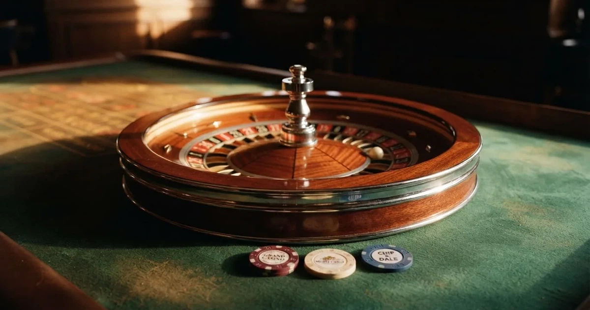 Roda de roleta e fichas sobre feltro verde, sob uma luz quente de fim de tarde — casinos legais em portugal